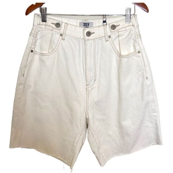 Ziggy Denim Hi & Loose Long Shorts- Coconut - Picture 4 of 14